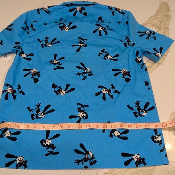 Disney Oswald the Lucky Rabbit Mens Blue Button Up Shirt Sz Small NWT - Picture 9 of 10